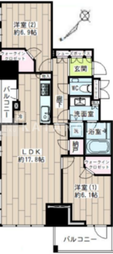 プラウドタワー渋谷 501 間取り図