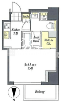 プライムメゾン蔵前 1205 間取り図
