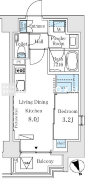 イプセ御成門 202 間取り図