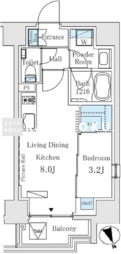 イプセ御成門 802 間取り図