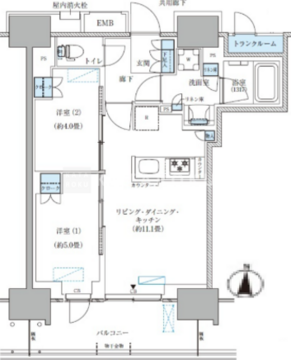パークアクシス西大島コンフォートスクエア 1306 間取り図