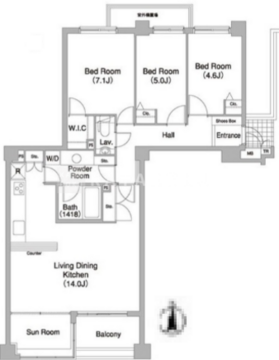 コンフォリア碑文谷 103 間取り図