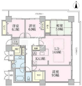 ロイヤルパークスタワー南千住 2215 間取り図