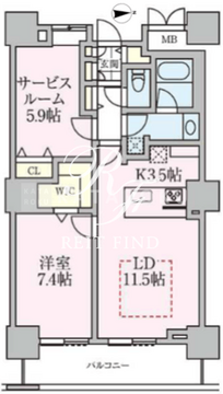 ロイヤルパークスタワー南千住 2414 間取り図