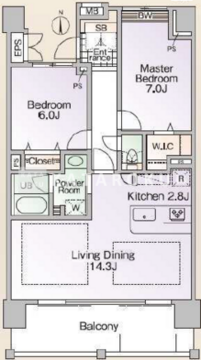ロイヤルパークス新田 614 間取り図