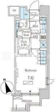 パークアクシス芝浦 805 間取り図