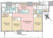 ブリリアタワー有明ミッドクロス 2105 間取り図