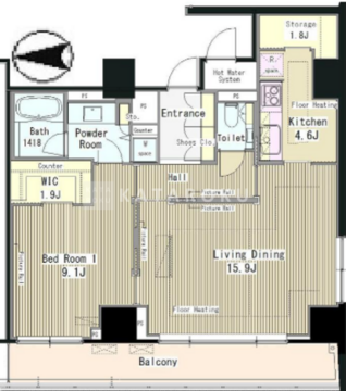 グランドゥール代々木大山 1003 間取り図