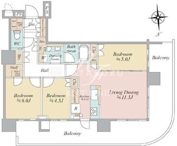 晴海フラッグ 1201 間取り図