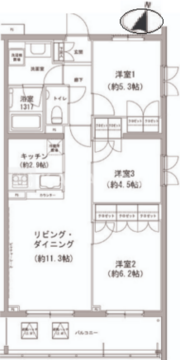 ヒューリックコート雪が谷 414 間取り図