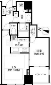 大崎ウエストシティタワーズ E-1516 間取り図