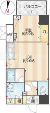 ズーム信濃町 407 間取り図