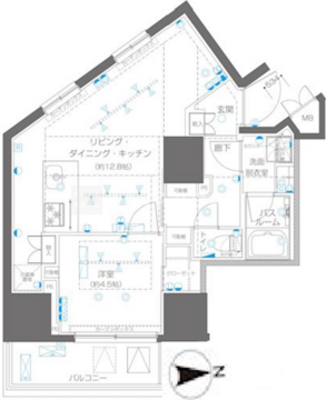 ズーム信濃町 1005 間取り図