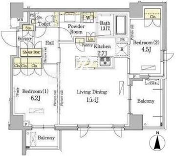 パークアクシス錦糸町・親水公園 708 間取り図