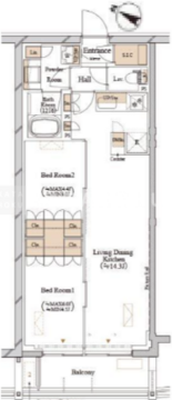 ブランシエスタ目黒中央町 406 間取り図