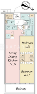 ブランシエスタ目黒中央町 417 間取り図