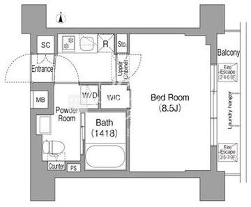 コンフォリア・リヴ新中野サウス 406 間取り図