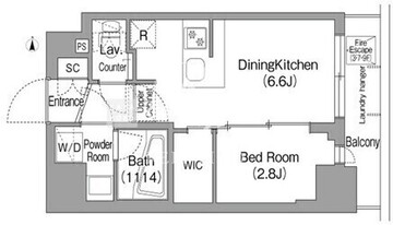 コンフォリア・リヴ新中野サウス 607 間取り図