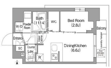 コンフォリア・リヴ新中野サウス 808 間取り図