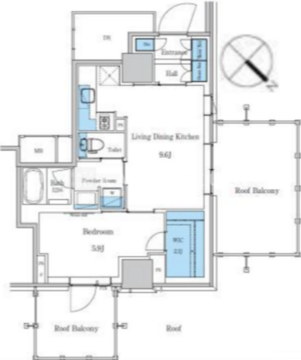 パークアクシス滝野川ラブリーズ 1607 間取り図