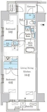 パークアクシス品川天王洲アイル 501 間取り図