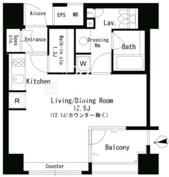 パークアクシス神楽坂ステージ 403 間取り図