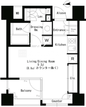 パークアクシス神楽坂ステージ 704 間取り図
