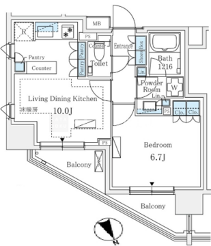 グランスイート麻布六本木 305 間取り図