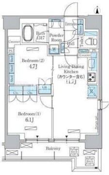 パークアクシス秋葉原イースト 1103 間取り図