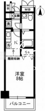 レジディア上野御徒町 1508 間取り図