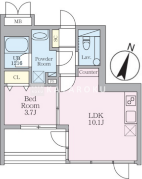 SELENE御殿山 402 間取り図