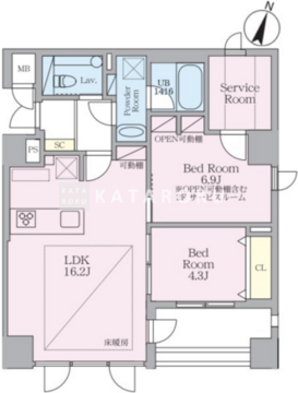 SELENE御殿山 501 間取り図