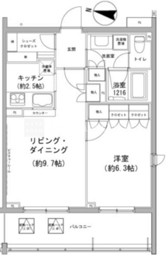 ヒューリックコート雪が谷 407 間取り図