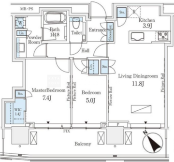 パークコート赤坂檜町ザタワー 2804 間取り図