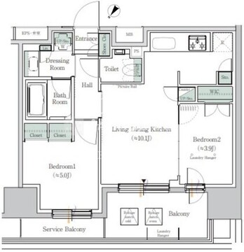 ワンルーフレジデンス田町 1311 間取り図