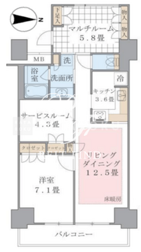 ブリリアイスト東雲キャナルコート 1122 間取り図