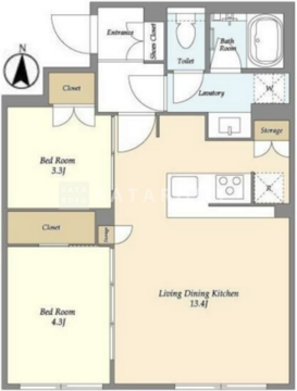 ガーデンレジデンス恵比寿 202 間取り図