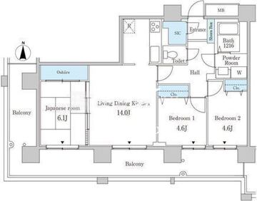 セルリアンホームズ勝どき 1106 間取り図