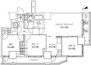 パークキューブ愛宕山タワー 1102 間取り図