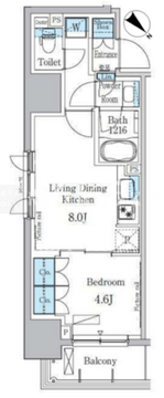 パークアクシス小伝馬町 201 間取り図
