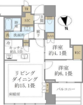 白金ザ・スカイ E-628 間取り図