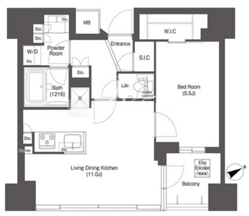 コンフォリア新中野 1013 間取り図