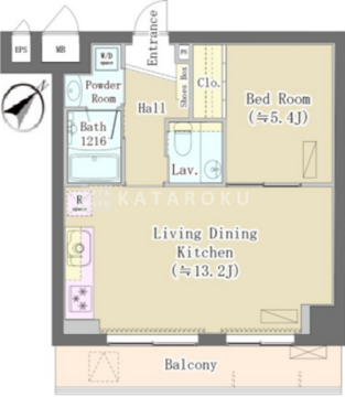 メゾンドタカヤ 205 間取り図