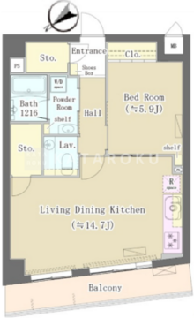 メゾンドタカヤ 202 間取り図