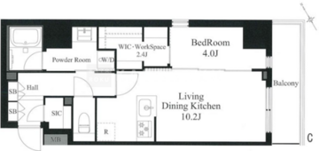 ラティエラ秋葉原 204 間取り図