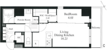 ラティエラ秋葉原 1204 間取り図