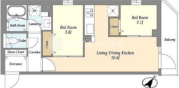 グランカーサ千駄木 103 間取り図