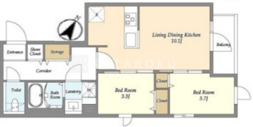 グランカーサ千駄木 201 間取り図