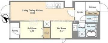 グランカーサ千駄木 406 間取り図