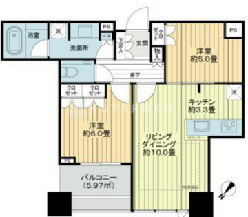 シティタワー有明 3212 間取り図